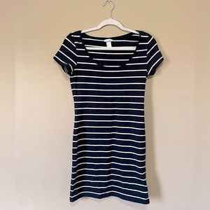 Black & white striped dress